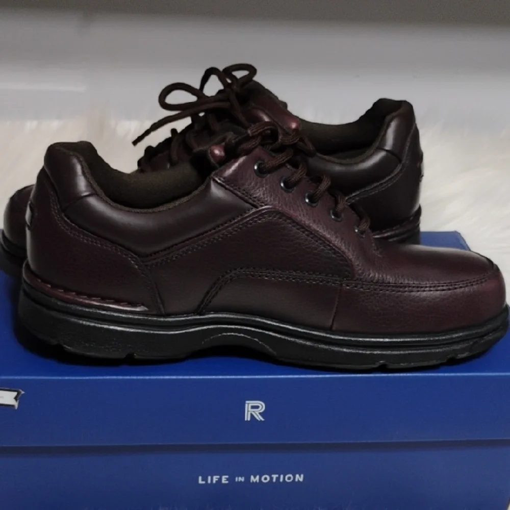 (BX81) New Rockport Eureka Men's Lace-Up Oxfords in Dark Brown Sz.11 M